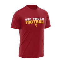 USC Trojans Team Trojan Cardinal Two Color Basic Football T-Shirt